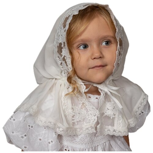 шарф крестим деток для девочки, белый