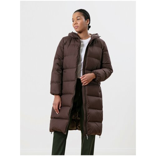 женское утепленные пальто pompa, коричневое