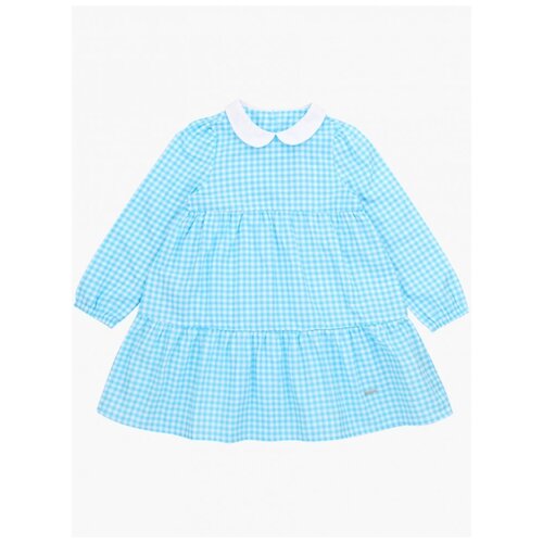 платье в клетку mini maxi для девочки, голубое