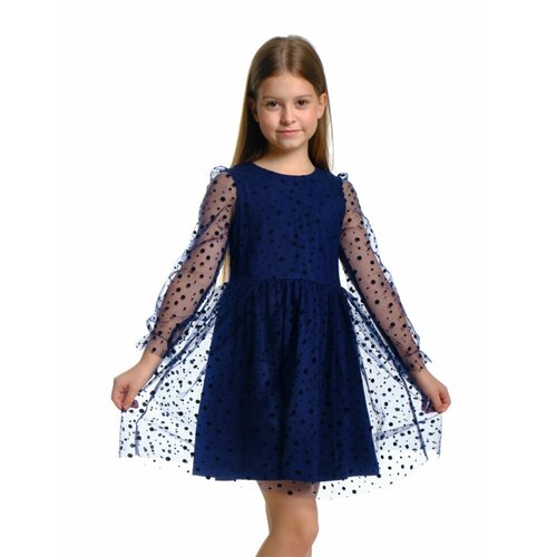 платье в горошек mini maxi для девочки, синее