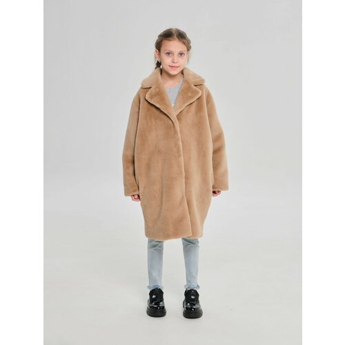 длинные пальто андерсен для девочки, коричневое