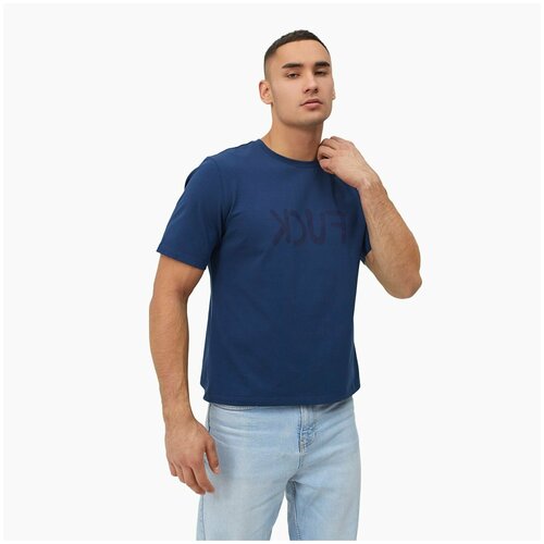 мужская футболка с рисунком minaku, синяя
