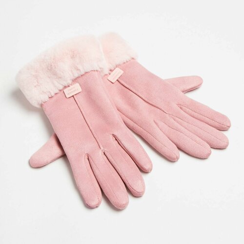 женские перчатки minaku, розовые
