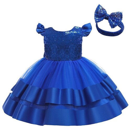 нарядные платье miqiaikids для девочки, синее