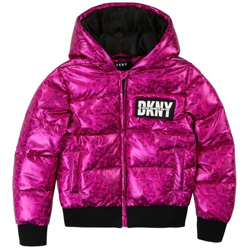 куртка с капюшоном dkny для девочки, розовая