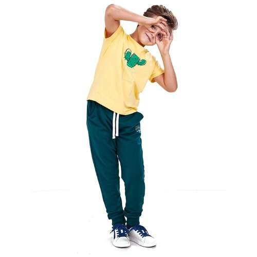 брюки джоггеры mini maxi для мальчика, зеленые