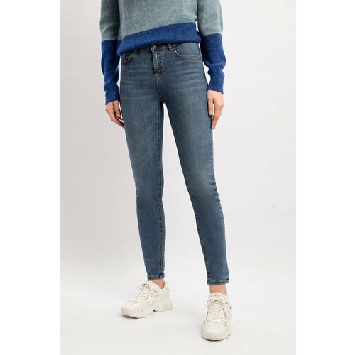 женские джинсы с высокой посадкой baon, голубые