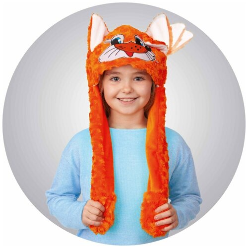 шапка батик для девочки, оранжевая