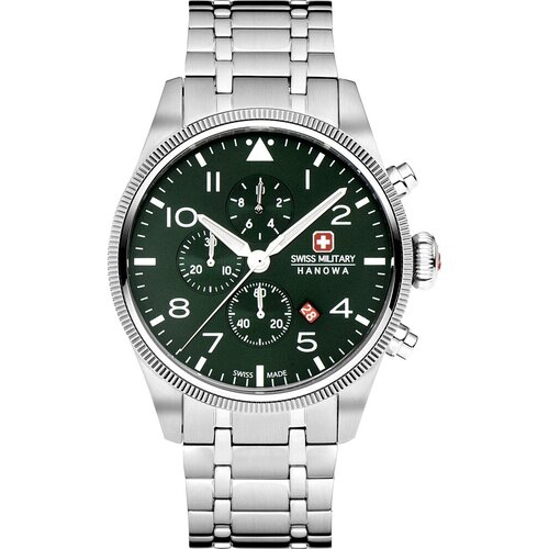 мужские часы swiss military hanowa, зеленые