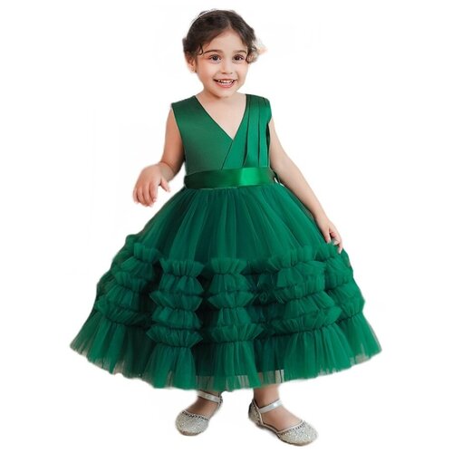 нарядные платье plbbfz для девочки, зеленое