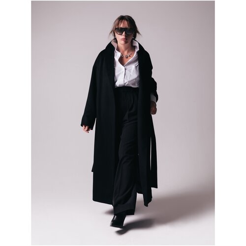 женское шерстяное пальто gray+one, черное