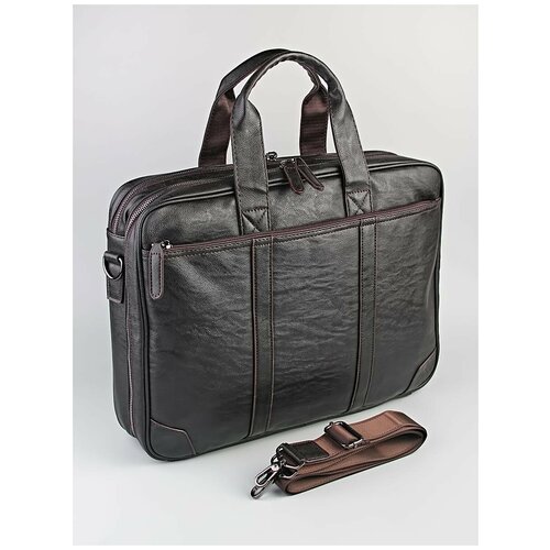 мужская кожаные сумка adaf, черная