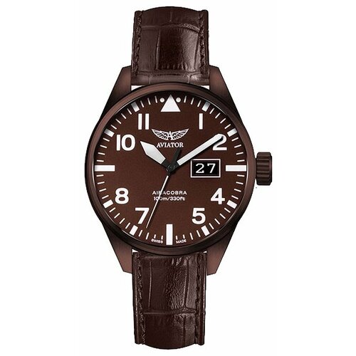 мужские часы aviator, коричневые