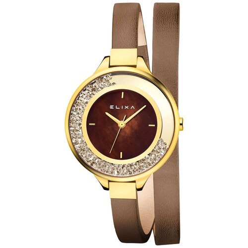 женские часы elixa, коричневые