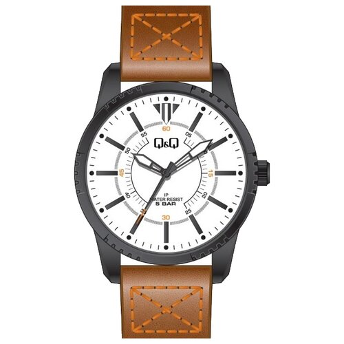 мужские часы q&q, коричневые