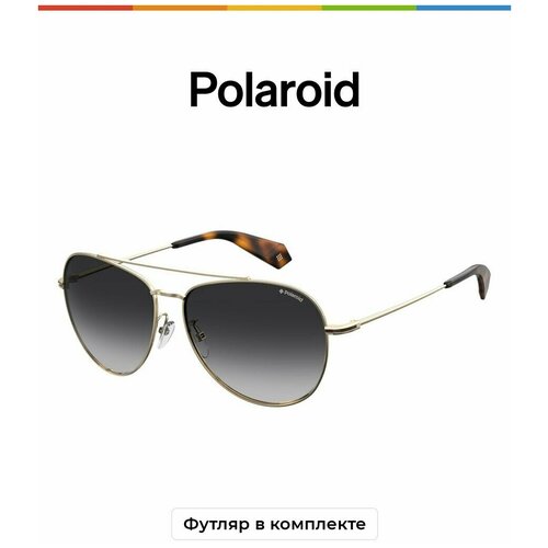 мужские авиаторы солнцезащитные очки polaroid, золотые