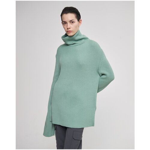 женский свитер удлиненные ivolga, зеленый