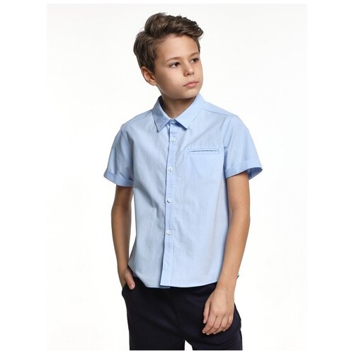 рубашка mini maxi для мальчика, голубая
