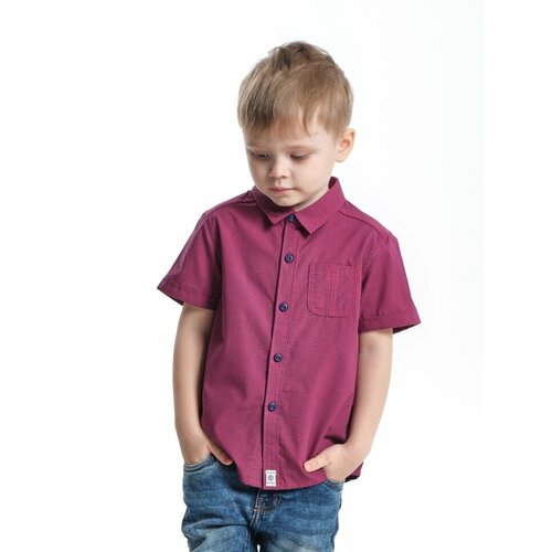 рубашка mini maxi для мальчика, бордовая