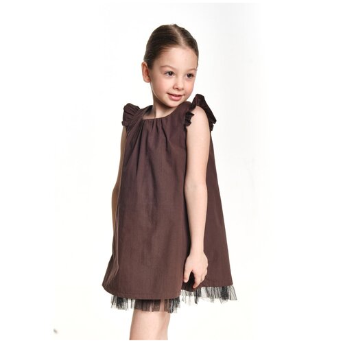 платье мини mini maxi для девочки, коричневое