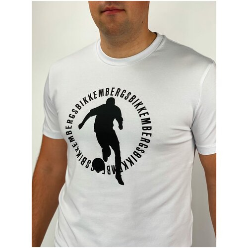 мужская футболка с круглым вырезом bikkembergs, белая