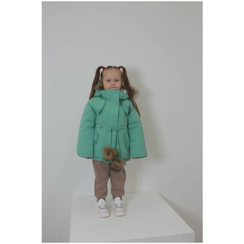 куртка удлиненные baby shop12 для девочки, зеленая