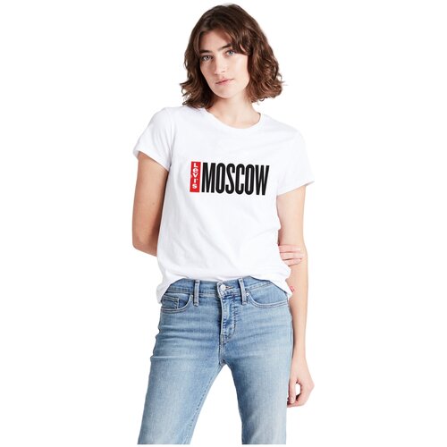 женская футболка с круглым вырезом levi’s®, белая