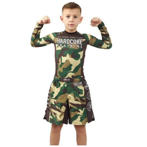 спортивные шорты hardcore training для мальчика, зеленые