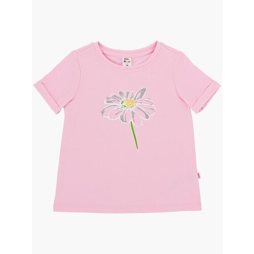 футболка mini maxi для девочки, розовая