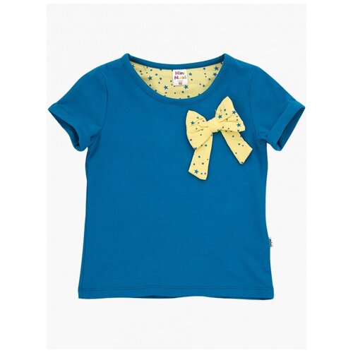 футболка mini maxi для девочки, синяя
