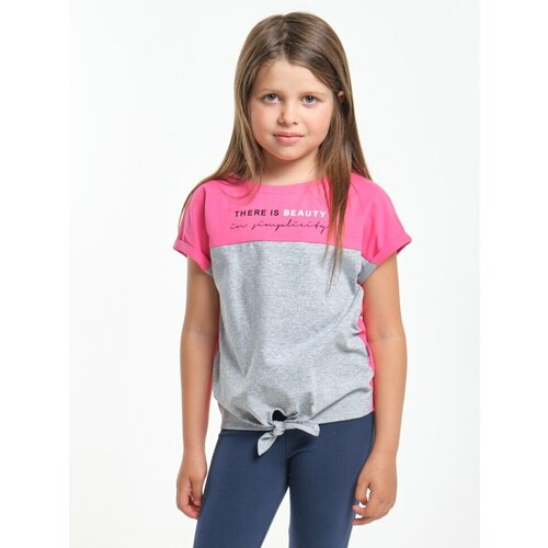 футболка mini maxi для девочки, серая