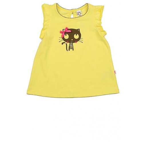 футболка mini maxi для девочки, желтая