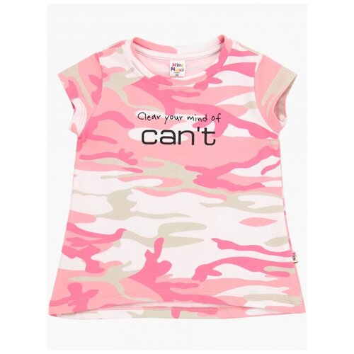 футболка mini maxi для девочки, розовая