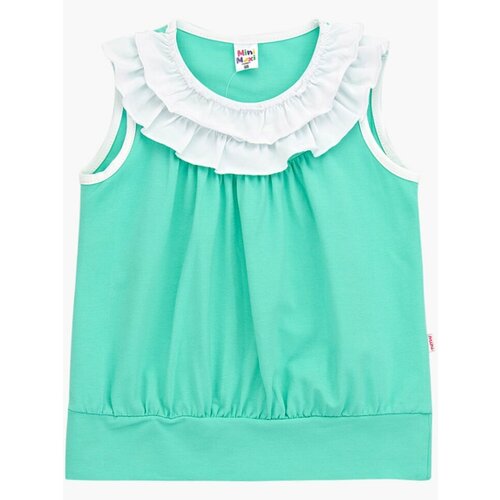 футболка mini maxi для девочки, зеленая