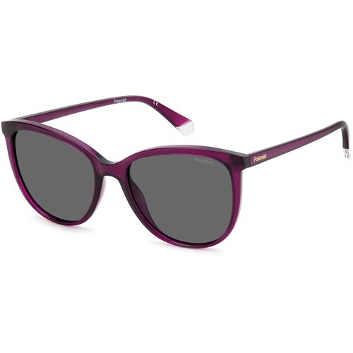 женские солнцезащитные очки кошачьи глаза polaroid, фиолетовые