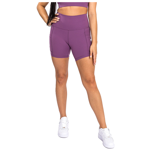 женские шорты с завышенной талией venum, фиолетовые