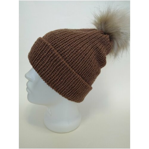 вязаные шапка knit.tasha для девочки, коричневая