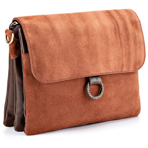 женская кожаные сумка мастерская сумок кожинка, коричневая
