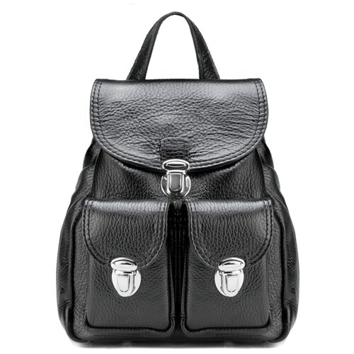 женский кожаные рюкзак мастерская сумок кожинка, черный