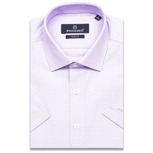 мужская рубашка с коротким рукавом poggino, фиолетовая