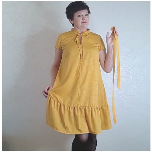 женское платье для офиса galinaponomareva, желтое