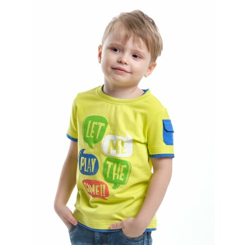 футболка mini maxi для мальчика, желтая