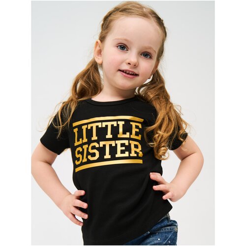 футболка с круглым вырезом валерия мура для девочки, черная
