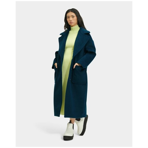 женское шерстяное пальто ugg, синее