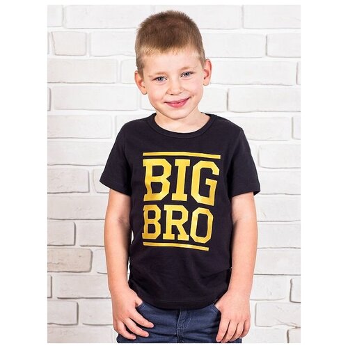 футболка с круглым вырезом валерия мура для мальчика, черная