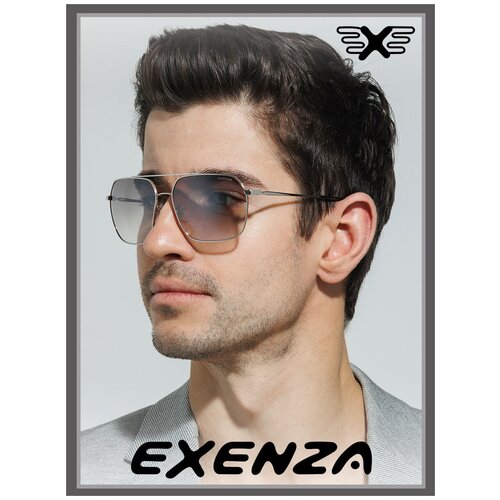 мужские солнцезащитные очки exenza, серебряные