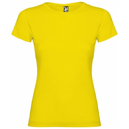 женская футболка с круглым вырезом roly, желтая