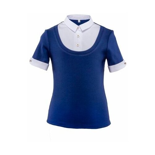 блузка андис для девочки, синяя