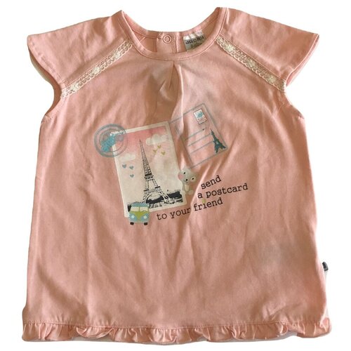 футболка с принтом jacky для девочки, розовая