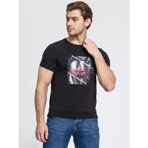 мужская футболка с коротким рукавом sesmik, черная